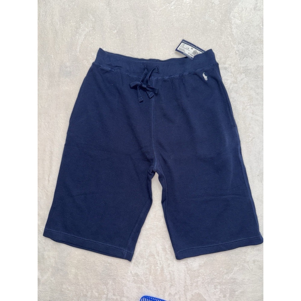 Polo Ralph Lauren Men's Navy Waffle Knit Thermal Sleep Shorts Size Medium NWT